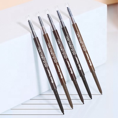 Music Flower Waterproof Longlasting Slim Thin Tip Brows Pencil With Brush Double Sided Natural Microblade Eyebrow Pen