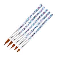 5 pcs / set nail brush with crystals/ set of nails gel painting press with force the handle carving tips