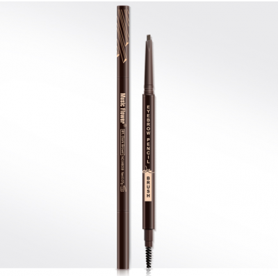 Music Flower new launch double head 2 in 1 super slim slanted thin eyebrow pencil with comb brush private label OEM factory