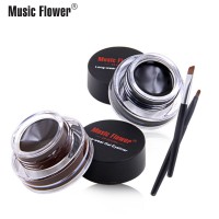 music flower hot sale  waterproof long lasting smooth black brown gel eyeliner cream eyebrow gel with brush manufacturer OEM