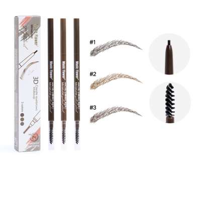 2020 new design waterproof longlasting Double Head slim thin tip eyebrow pencil with comb brush private label OEM manufacturer