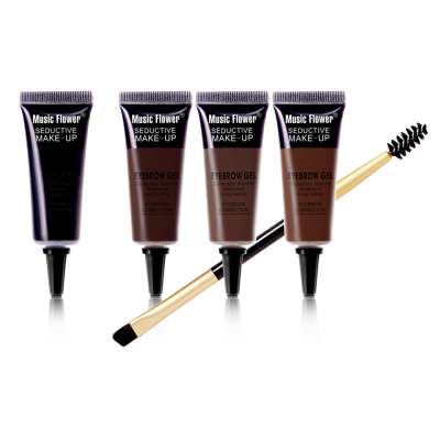 Music Flower hot sale popular waterproof longlasting black brown tube tattoo eyebrow tint cream pomade kit with brush wholesale