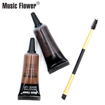 Original Music Flower Makeup Soft Smooth Waterproof Longlasting Silky Eye Brow With Brush  2 In 1 Eyebrow Wax Tint Products